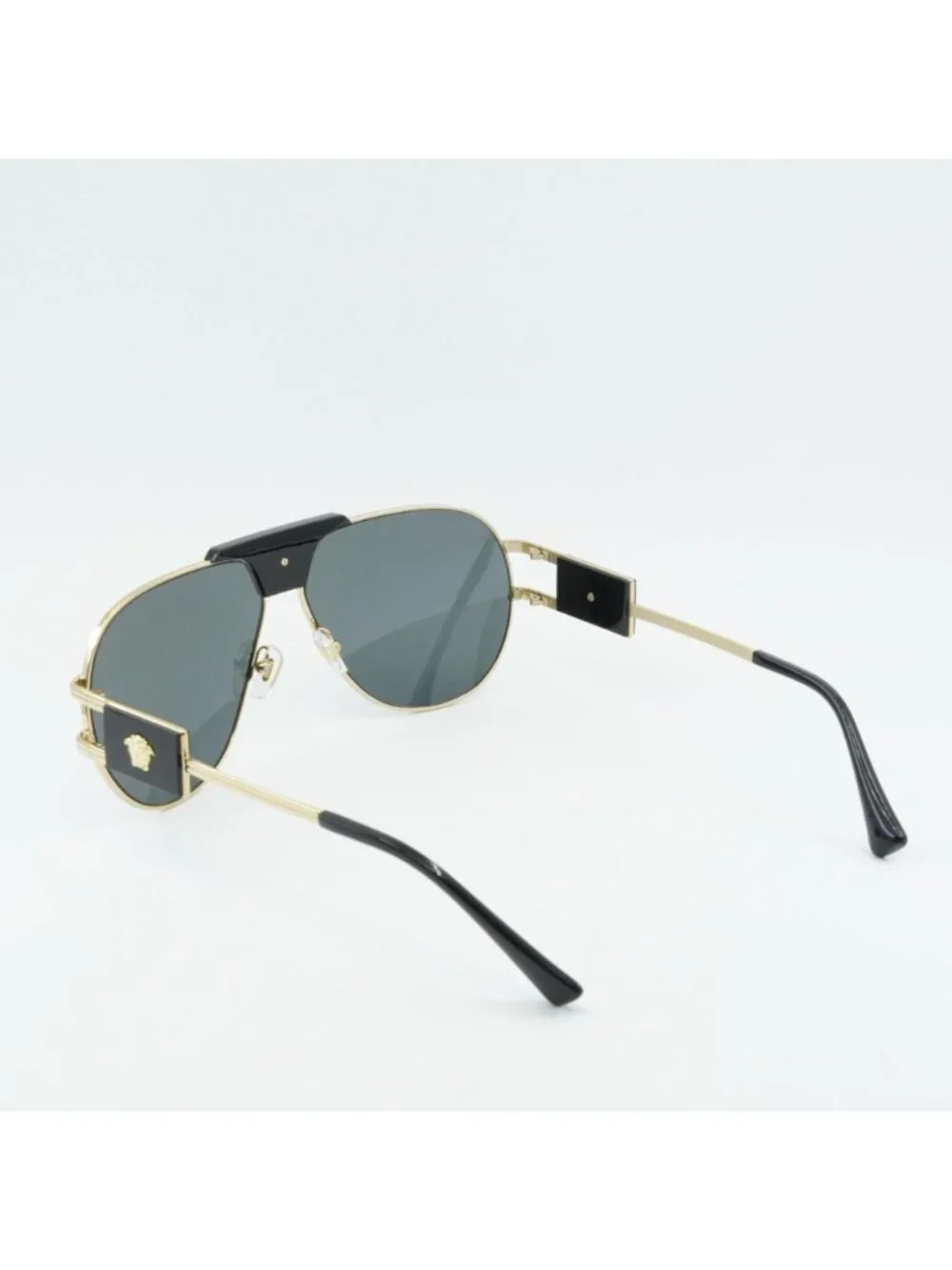 Versace VE2252 100287 Sunglasses Gold Aviator Frame, Dark Grey Lenses